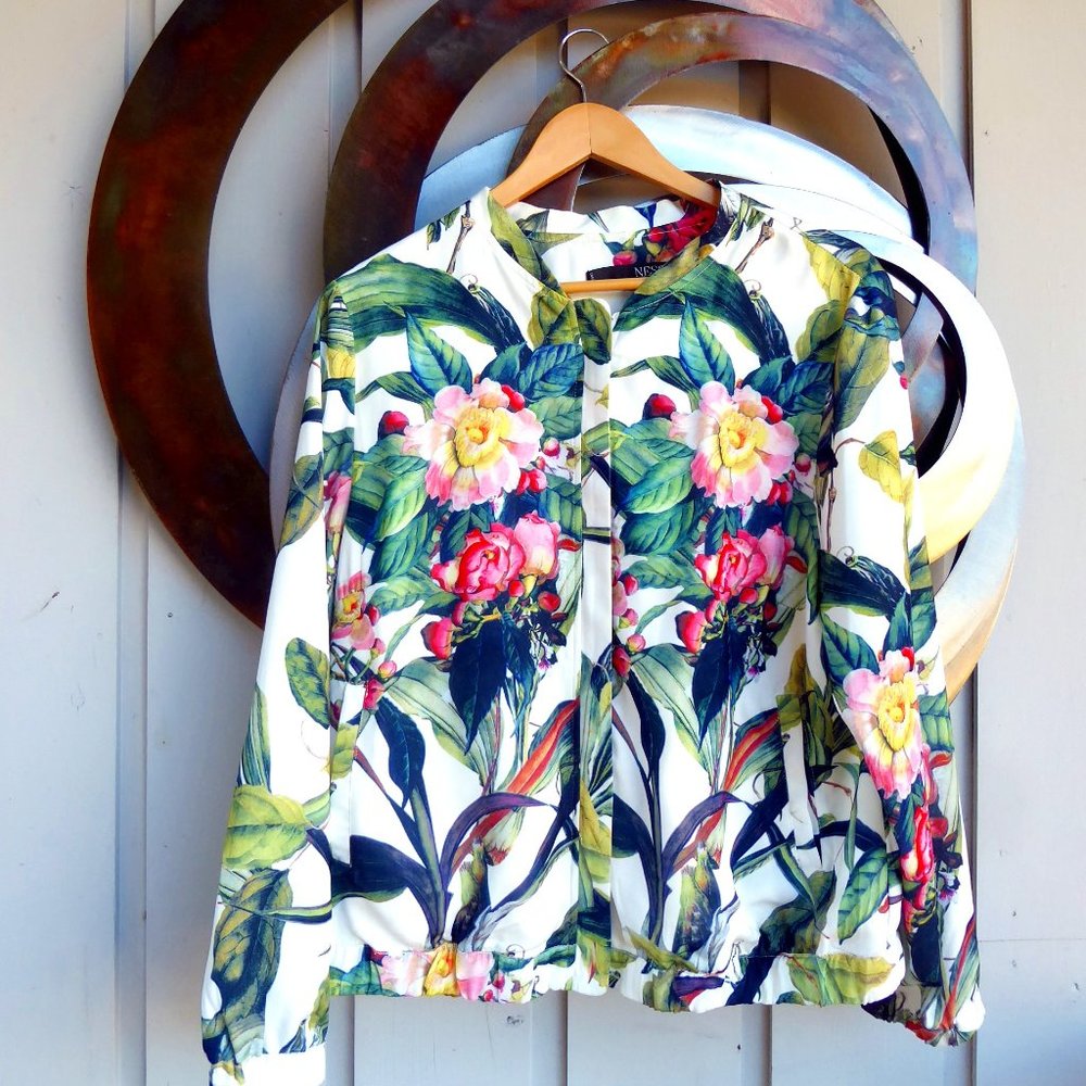 Vibrant Silky Bomber Jacket, Size L